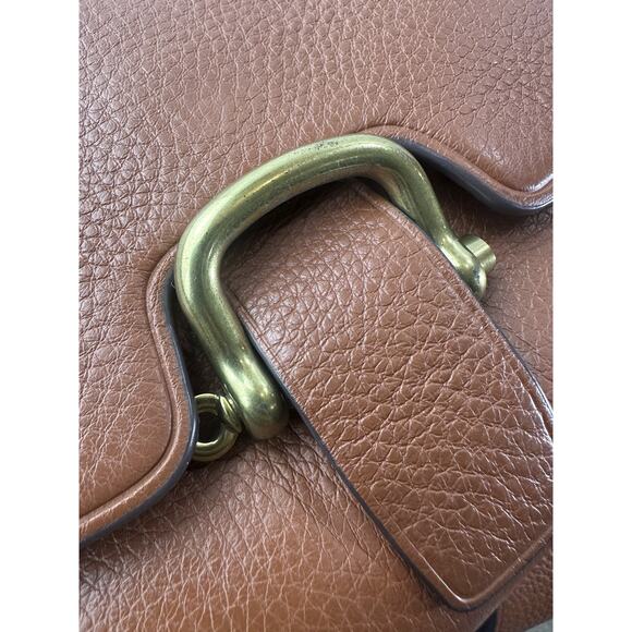 J. Crew Rider Brown Pebbled Leather Crossbody Bag Saddle Western Style Purse - Picture 5 of 16